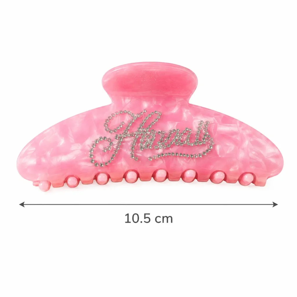 10.5cm pink ingot shape cellulose acetate hair claw clip size chart
