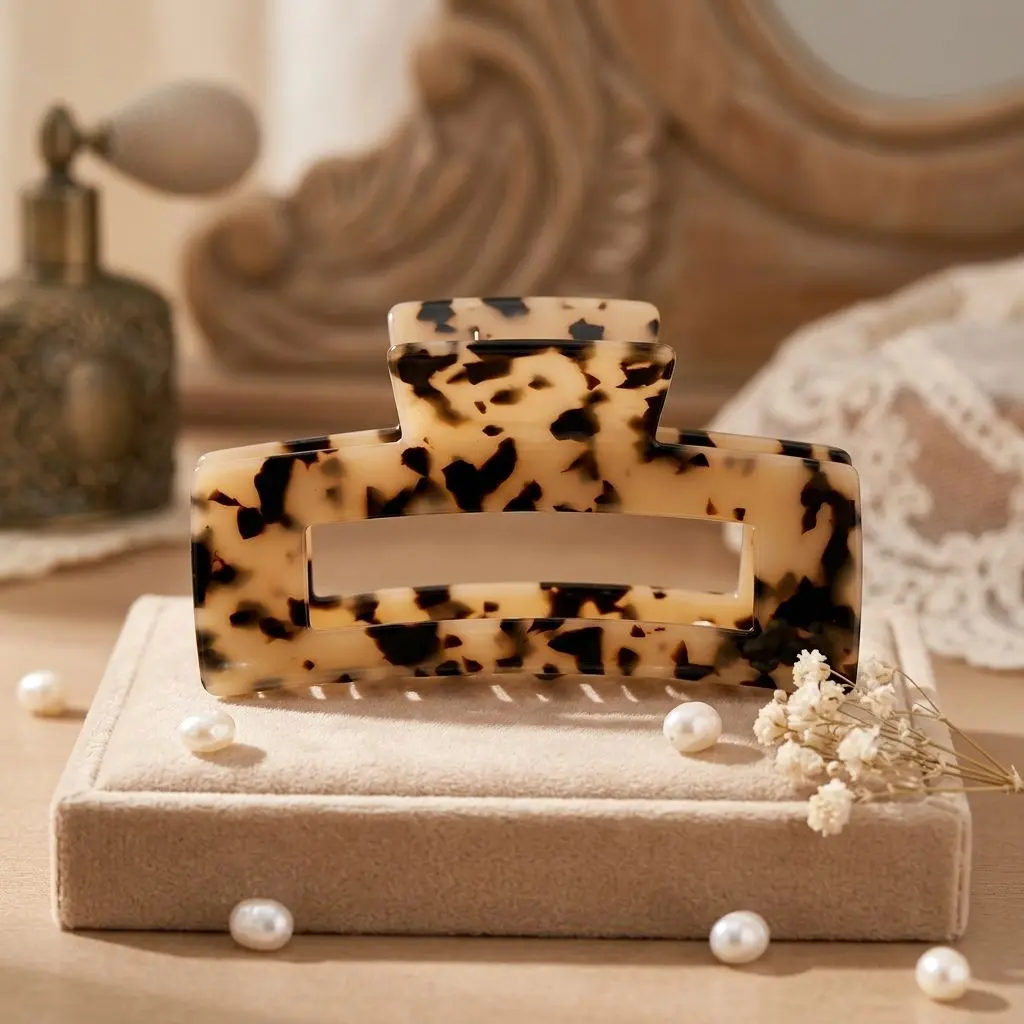 13CM Rectangle Acetate Hair Claw