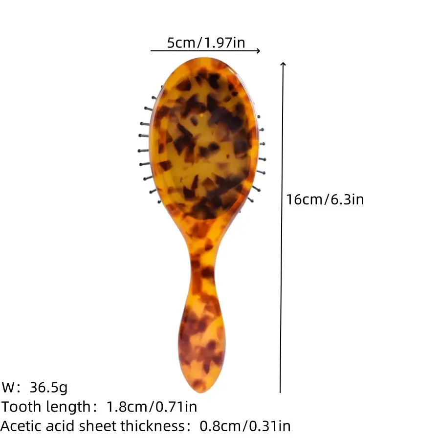 16.5CM Acetate Hair Brush Size