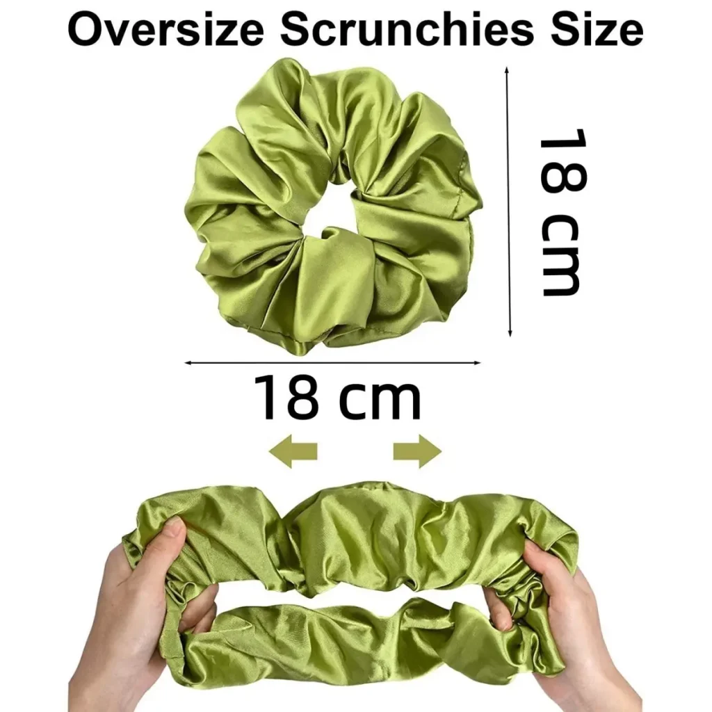 18cm oversized satin hair scrunchie size chart