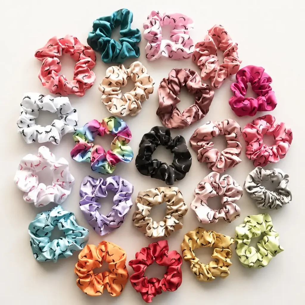 Custom Printed Satin Hair Scrunchie Collection