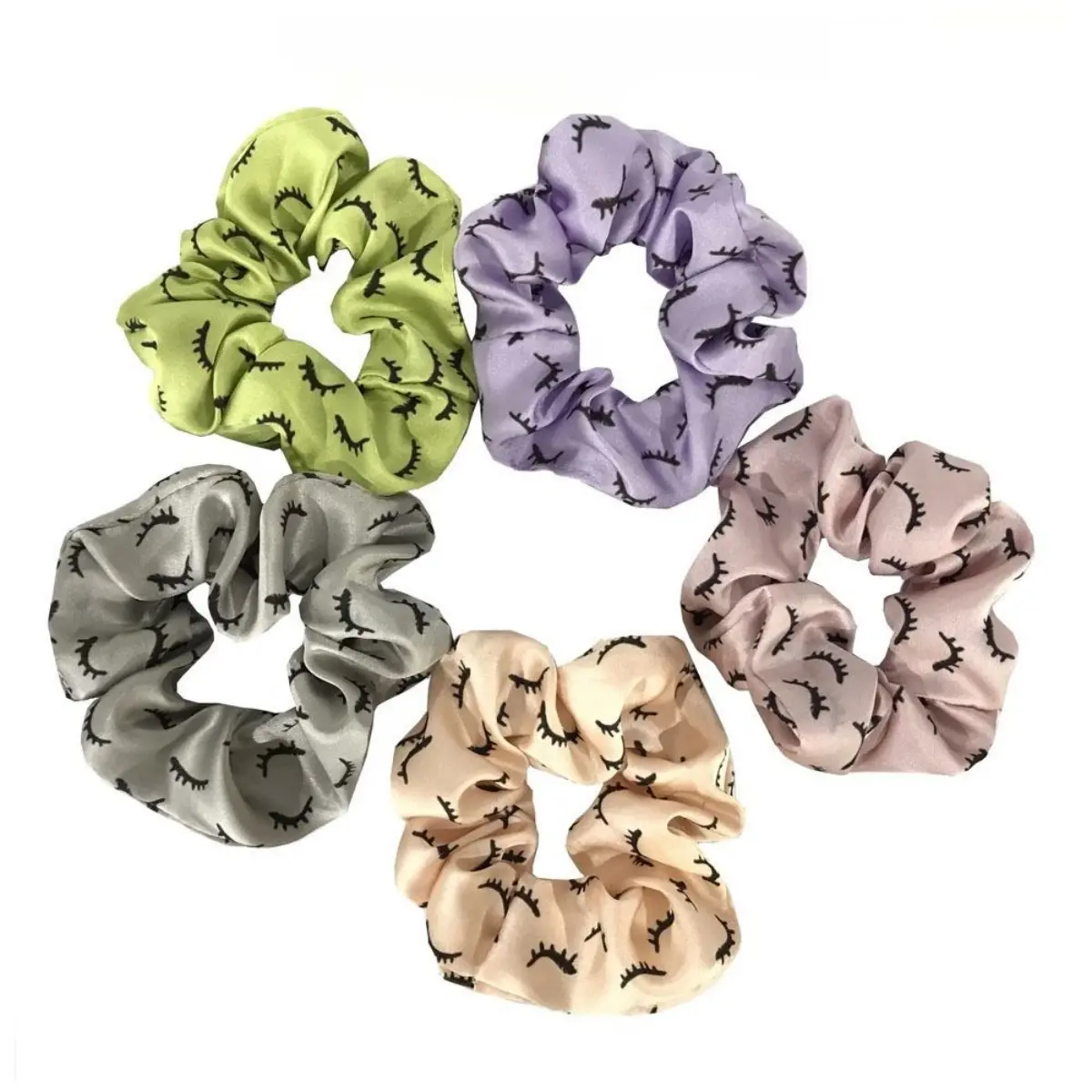 Custom Printed Satin Hair Scrunchie Color Options