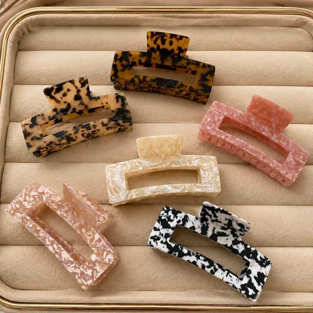 13CM Rectangle Acetate Hair Claw