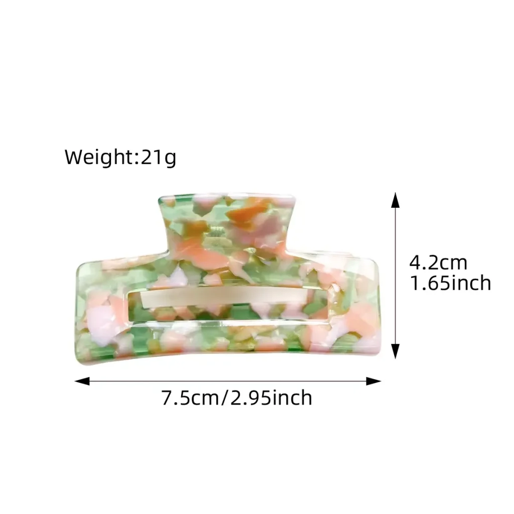 Size 7.5CM Rectangle Acetate Hair Claw Clip