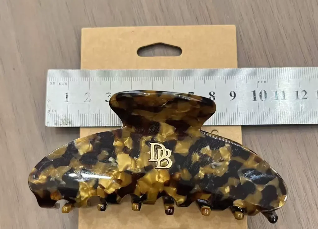 Tortoise Shell 10.5CM Cellulose Acetate Hair Claw Clip Size Detail