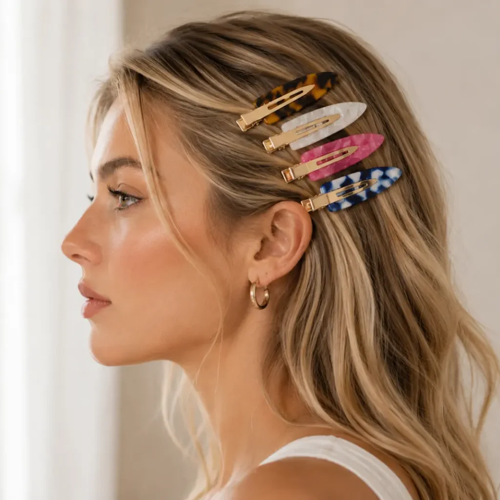 Women Wearing Acetate No Crease Hair Clip