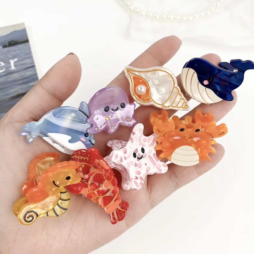 ocean-animal-cellulose-acetate-mini-hair-claws-hand-display