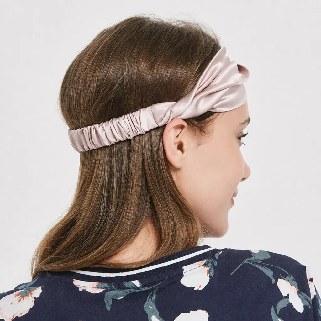 19MM Mulberry Silk Twist Headband Pink Back View