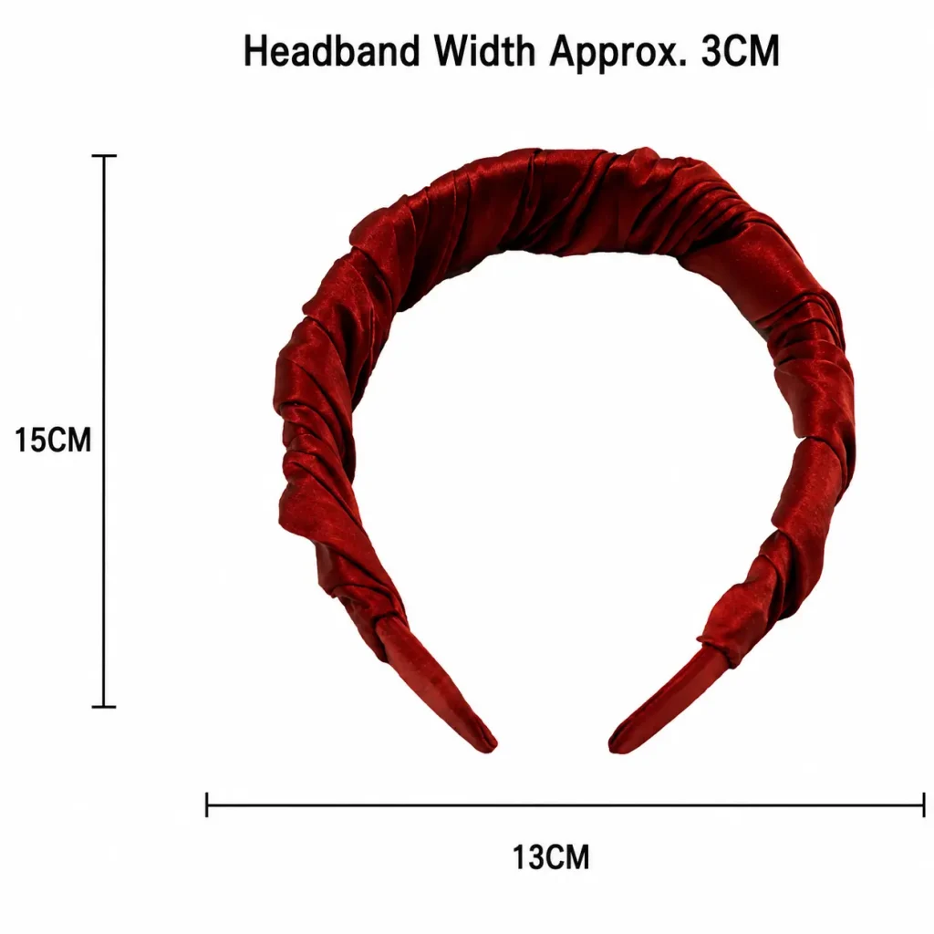 3CM 19 Momme Mulberry Silk Pleated Headband Size Chart