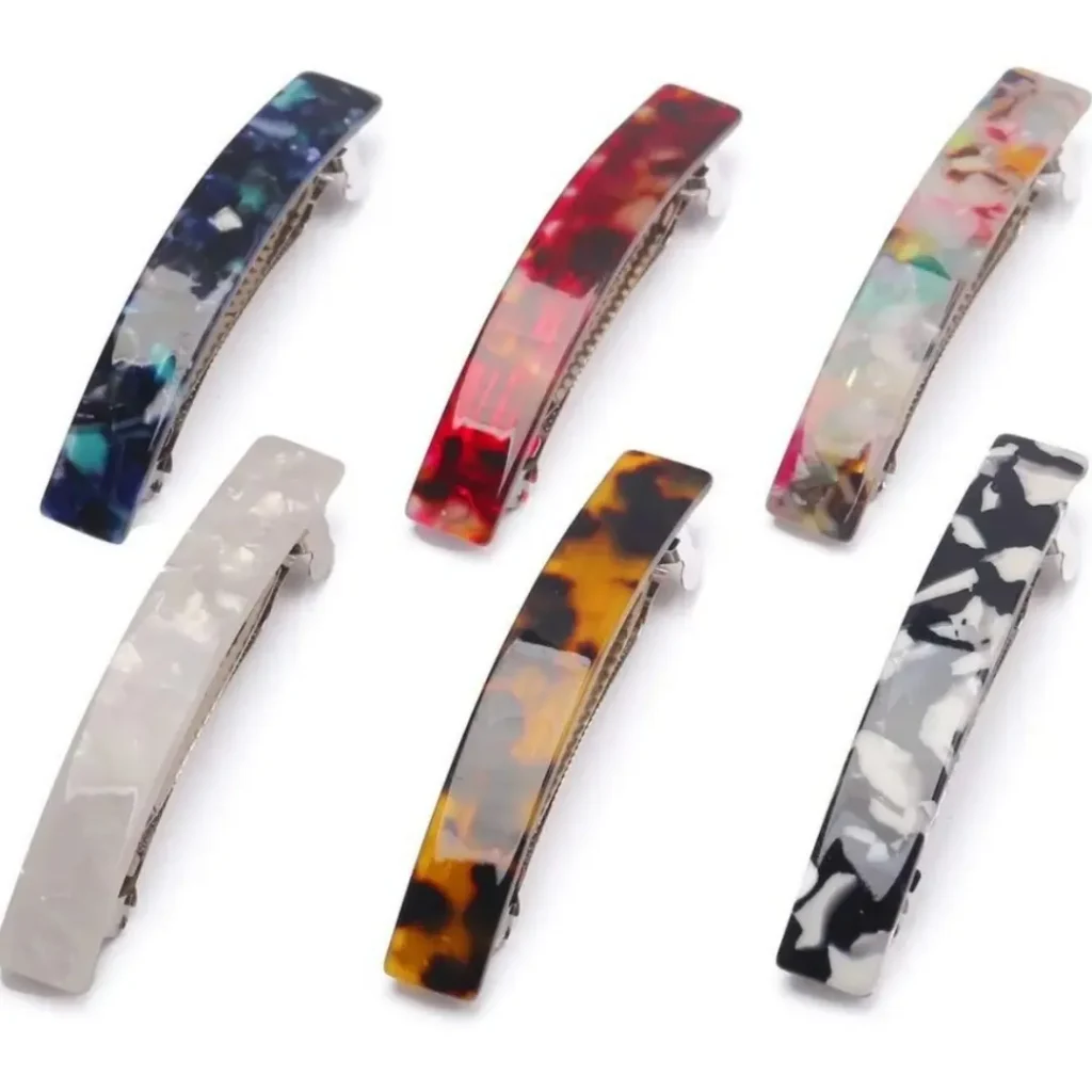 8CM Curved Cellulose Acetate Hair Barrette Color Assortment