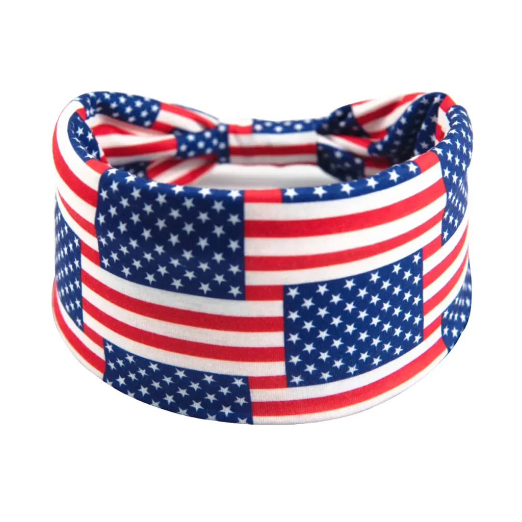 Custom American Flag Wide Stretch Headband