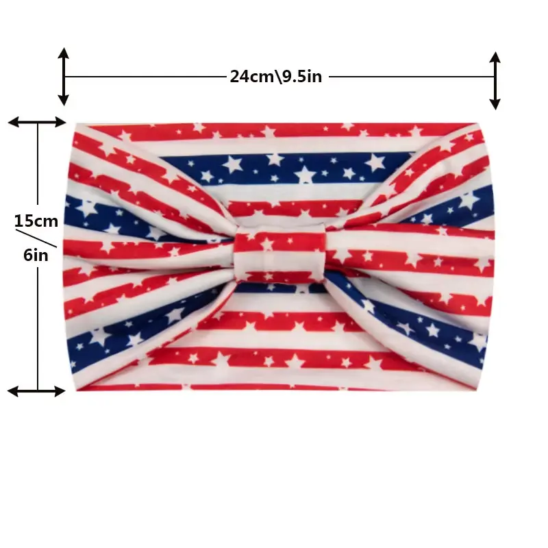 Custom American Flag Wide Stretch Headband
