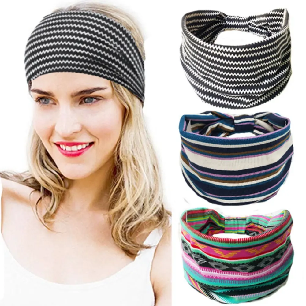 Bohemian Wide Knot Headband Wearing Style