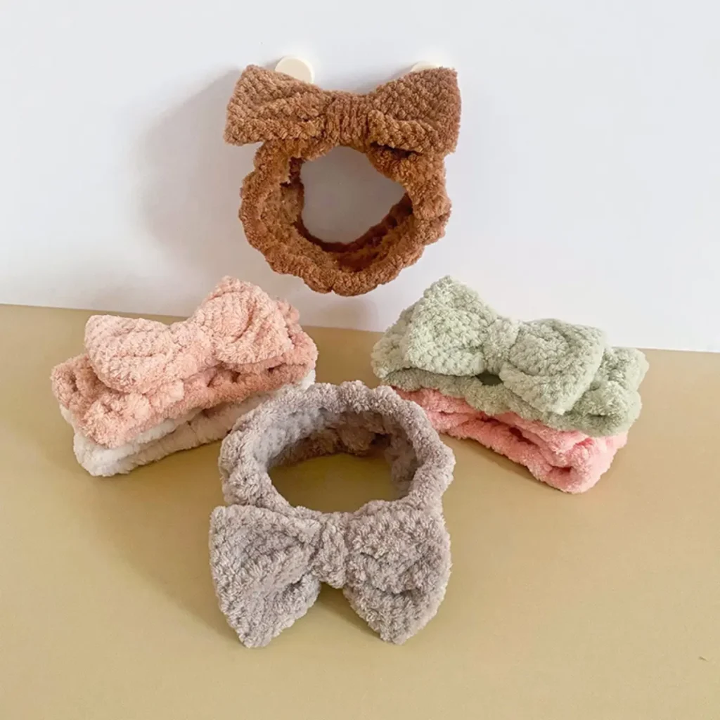 Bow Sherpa Fleece Spa Headband Color Options