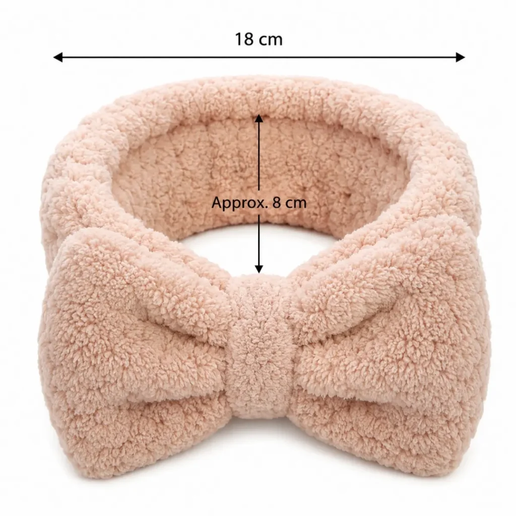 Bow Sherpa Fleece Spa Headband Size Chart