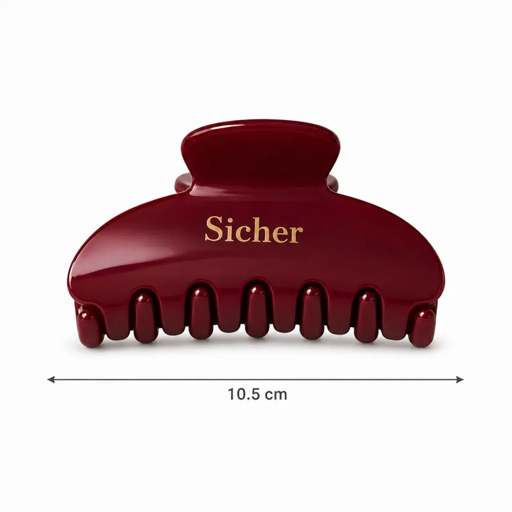 Burgundy Custom Logo Cellulose Acetate Hair Claw Clip 10 5CM Size
