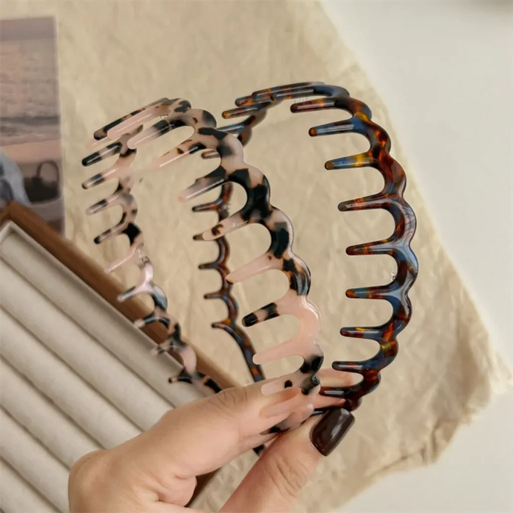 Cellulose Acetate Wavy Tooth Headband Color Options