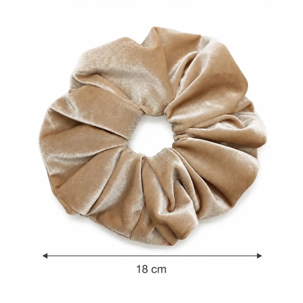 Champagne Velvet Hair Scrunchie 18CM Size