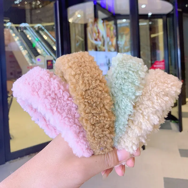 Curly Sherpa Fleece Headband Neutral Color Collection