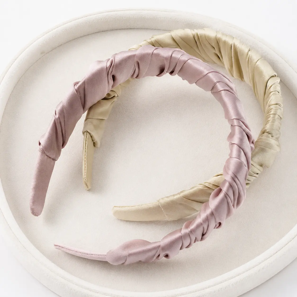 Custom Logo 3CM 19 Momme Mulberry Silk Pleated Headband