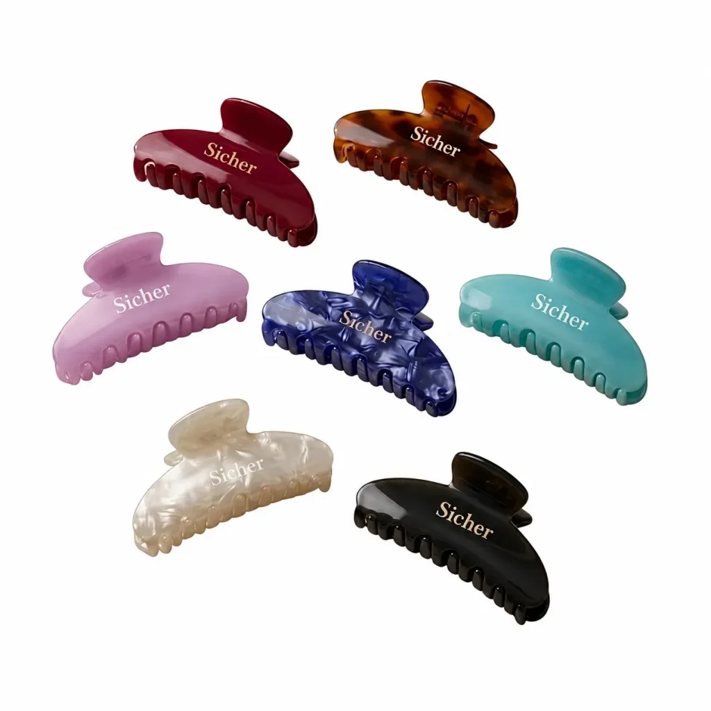 Custom Logo Cellulose Acetate Hair Claw Clip Color Collection