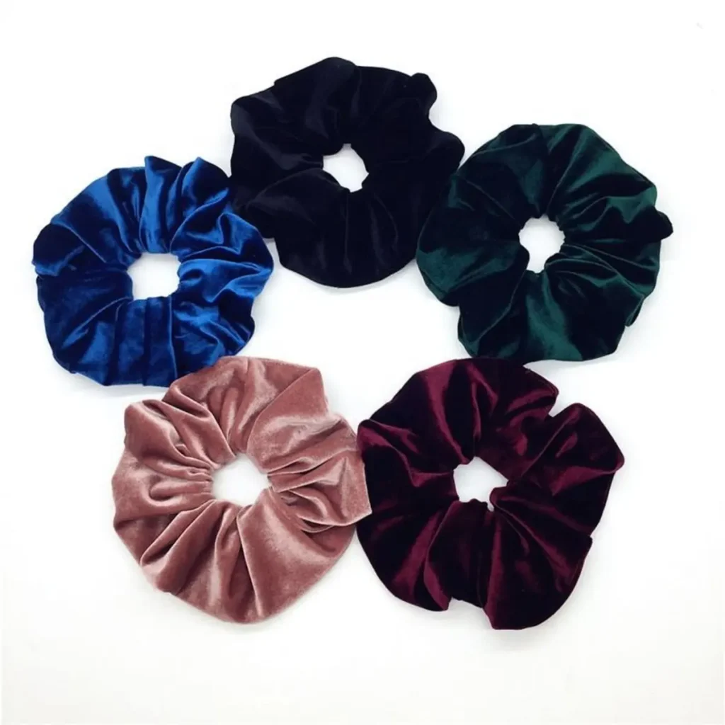Large Velvet Hair Scrunchie Dark Color Options