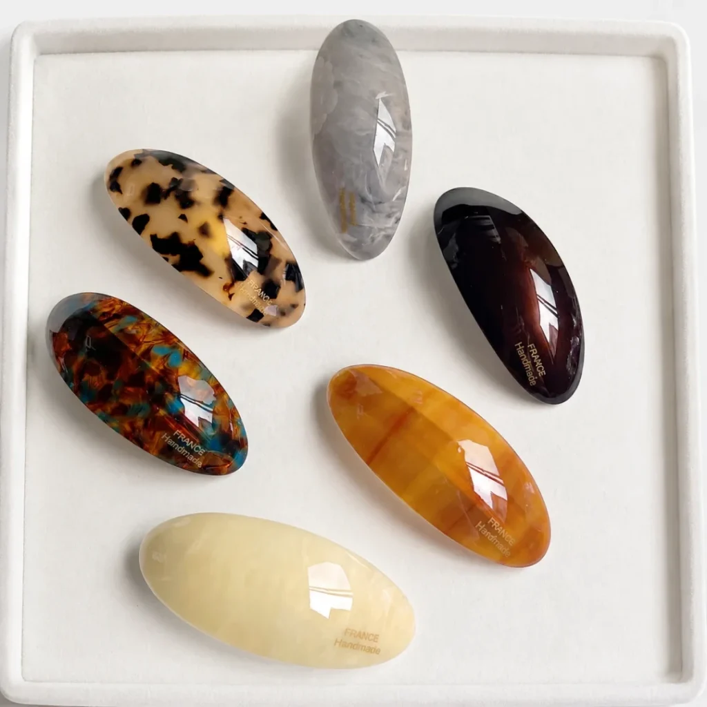 Oval Cellulose Acetate Hair Barrette Color Collection