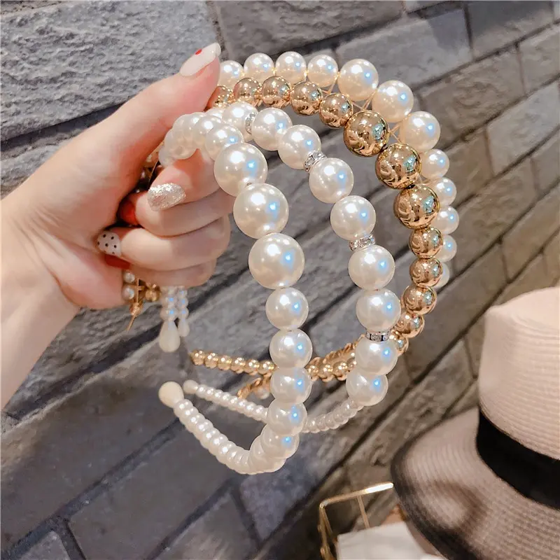 Custom Pearl Beaded Metal Headband