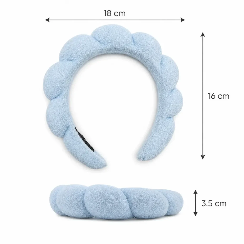 Terry Cloth Sponge Headband Size Chart